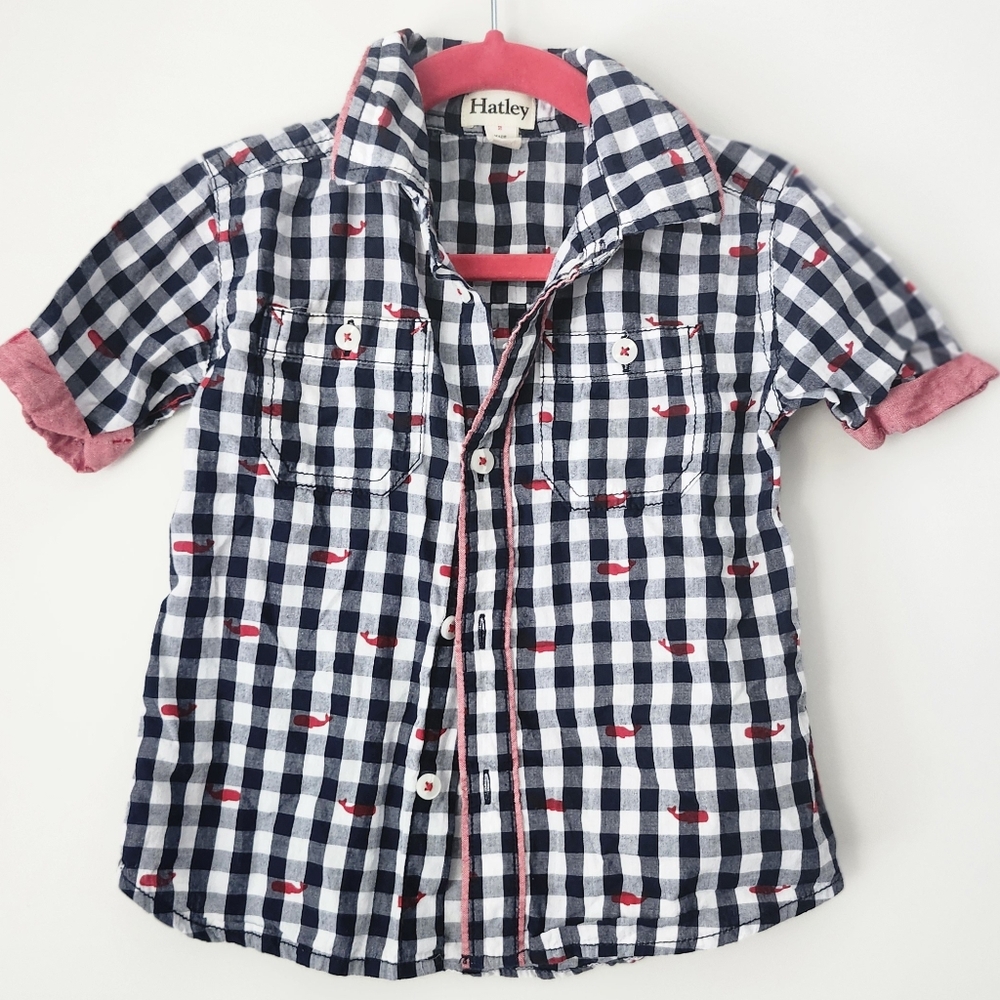 Hatley Boy's Plaid Button Up Shirt SIZE 2